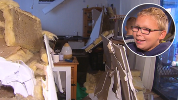 A father and son have survived a near-death experience after the ceiling of their home collapsed amidst wild winds in Western Australia.