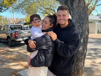 Kayla Itsines partner Jae and son Jax.