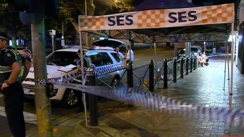 Emergency services outside the pub on the night of November 25. (9NEWS)