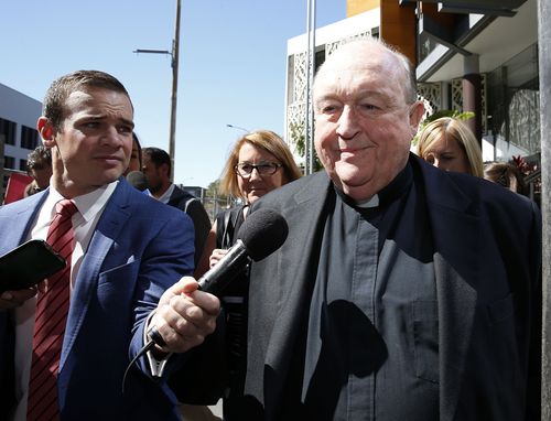 Archbishop Philip Wilson leaves Newcastle Local Court today. (AAP)