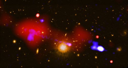 Astronomers made the discovery using NASA's Chandra X-ray Observatory, along with other telescopes. They found the black hole at the centre of a galaxy located 9.9 billion light-years from Earth, and the galaxy itself has seven galactic neighbours. 