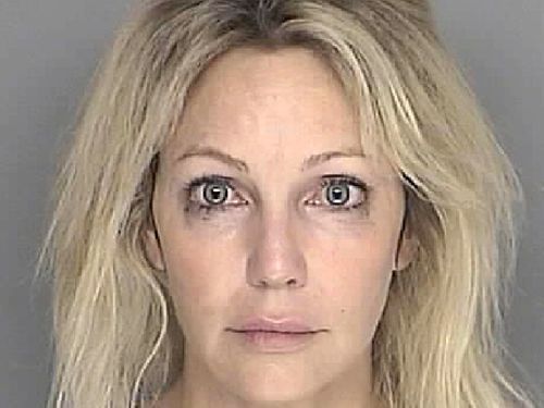 Heather Locklear was arrested in her home under similar circumstances and charged with four misdemeanor counts of battery on an officer. Picture: Santa Barbara County Sheriff's Department