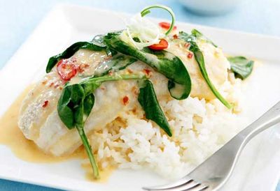 Coconut poached fish