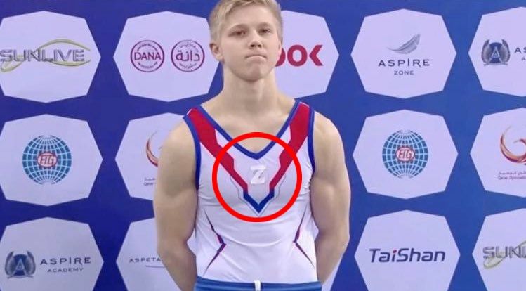 Ivan Kuliak wore a pro-war &#x27;Z&#x27; symbol on his leotard for the medal ceremony.