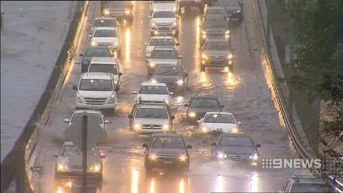 People should not drive into flood water. (9NEWS)