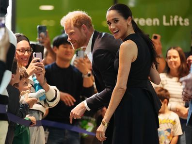 Meghan, Duchess of Sussex and Prince Harry, Duke of Sussex meet children and their families during a visit to the Royal Childrens Hospital on April 14, 2026 in Melbourne, Australia. 