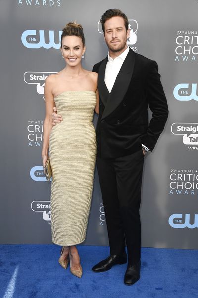 Actors Elizabeth Chambers  and Armie Hammer&nbsp;at the 2018 Critics Choice Awards