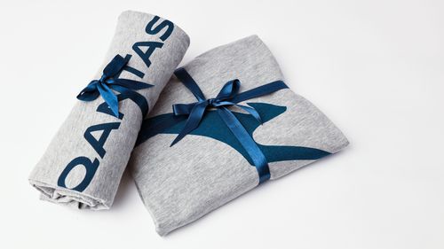 The iconic Qantas business class pyjamas will be part of the care packages on offer. 