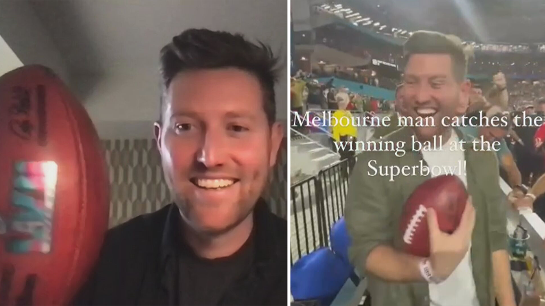 'Pretty surreal': Aussie fan catches ball from winning Super Bowl play after getting last minute ticket