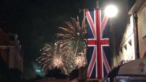 The celebrations are continuing well into the night in Windsor, with fireworks lighting up the sky as a private evening reception is held at the royal Frogmore House. 