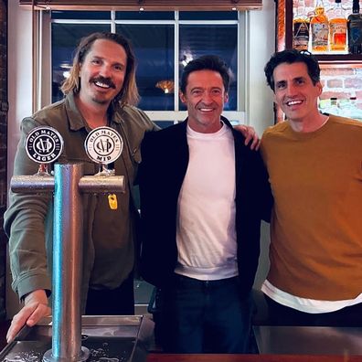 Edy Buckingham, Hugh Jackman and Andy Lee at Old Mates in New York