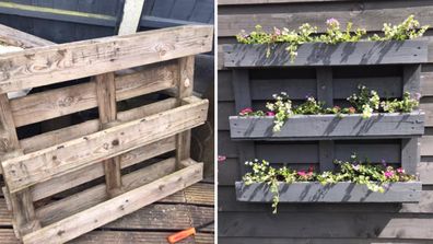 Clever upcycle turns old palette into stylish garden planter