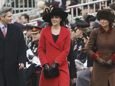 Kate Middleton and her parents Carole and Michael watched Prince William during the Sovereign's Parade at Sandhurst Military Academy on December 15, 2006.