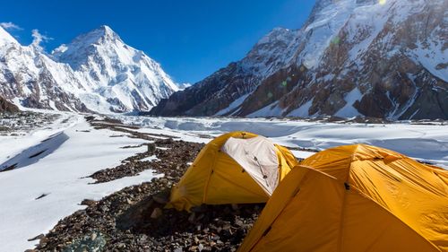 People camp near K2.