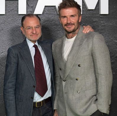 Fisher Stevens and David Beckham 