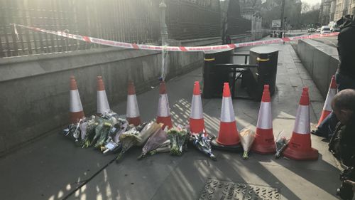 Tributes left at the scene.