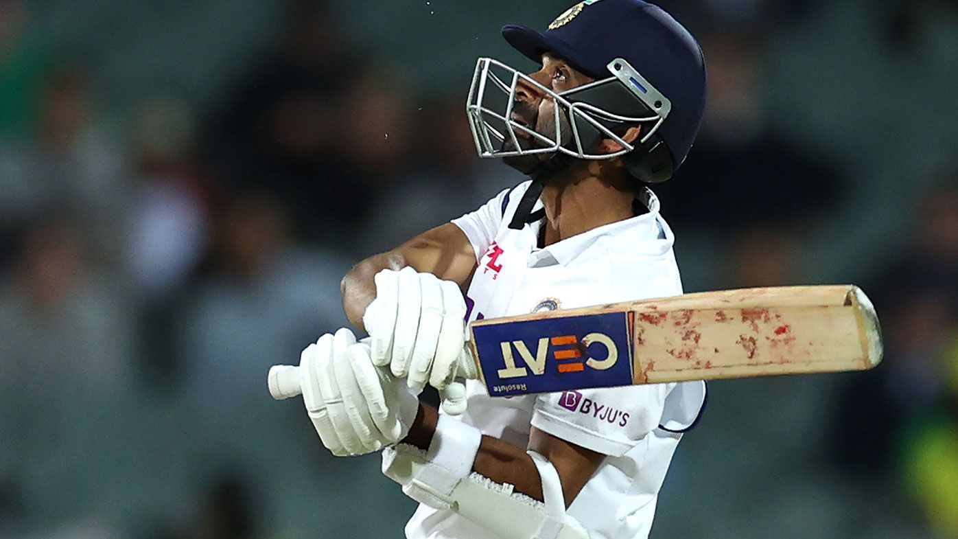 Ajinkya Rahane batting during the first Test in Adelaide.