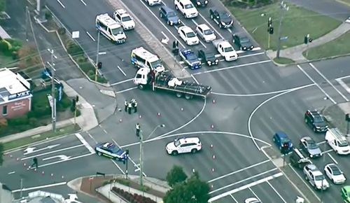 The intersection was shut yesterday for several hours, causing traffic chaos in the area. (9NEWS)