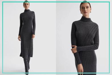 9PR: Reiss Cady Wool Blend Knitted Dress