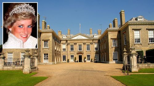 Princess Diana (inset) and the Althorp estate. (Getty)