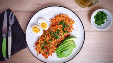 Sweet potato rostis can be breakfast, lunch or dinner