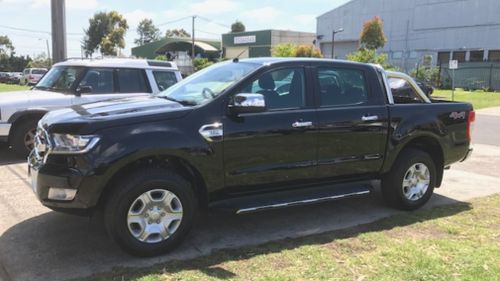 The black 2017 Ford Ranger. (Victoria Police)