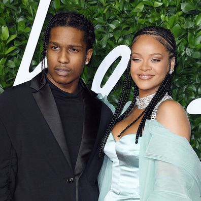 Rihanna and ASAP Rocky arrive at The Fashion Awards 2019 held at Royal Albert Hall on December 02, 2019 in London, England.