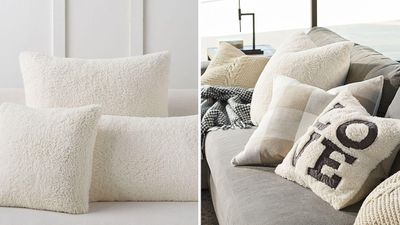 Faux sheepskin cushions