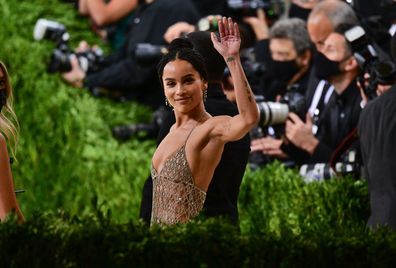 Zoë Kravitz arrives to the 2021 Met Gala Celebrating In America: A Lexicon Of Fashion at Metropolitan Museum of Art on September 13, 2021 in New York City. 