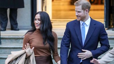 Meghan Markle and Prince Harry leave Canada House in London January 2020