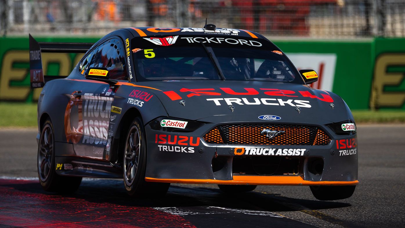 Tickford Racing&#x27;s Lee Holdsworth in action in Adelaide.