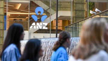 An ANZ logo on one of the bank&#x27;s offices in Sydney.