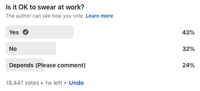 LinkedIn post claims it's not okay to swear at work
