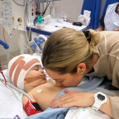 Erin McNaught son Obi brain tumour surgery