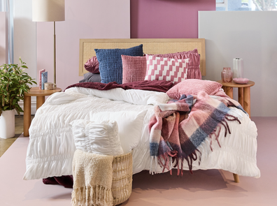 Big W Autumn/Winter homewares 2025, retro, mid-century modern style bedroom styling inspiration