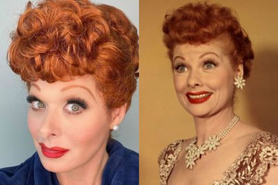 Lucille Ball and Debra Messing