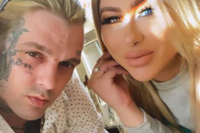 Singer Aaron Carter and off-and-on fiancée Melanie Martin.