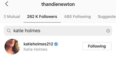 Katie Holmes is now a recent follower of Thandie Newton.