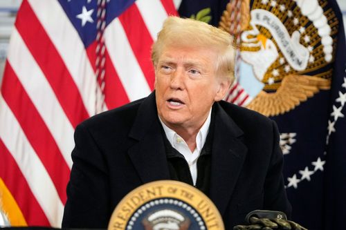 President Donald Trump is briefed on the effects of Hurricane Helene in Fletcher, North Carolina on January 24.