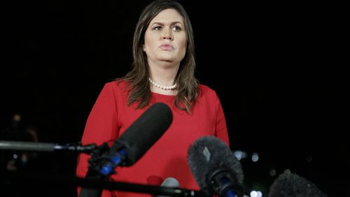 White House Press Secretary Sarah Huckabee Sanders claimed Jim Acosta placed his hands on an intern trying to take the microphone off him.