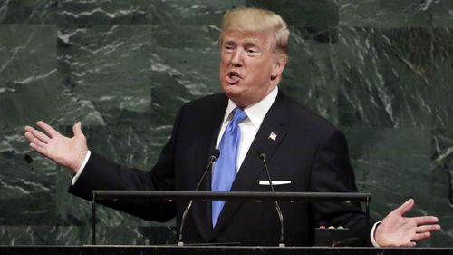 Donald Trump speaks at the UN General Assembly. (AAP)