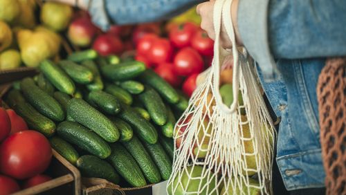 Woman shopping for groceries at the supermarket