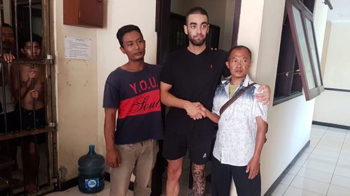 Tore Bempasciuto walks free from Bali prison.