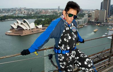 Ben Stiller as Derek Zoolander on top of the Sydney Harbour Bridge for BridgeClimb Sydney