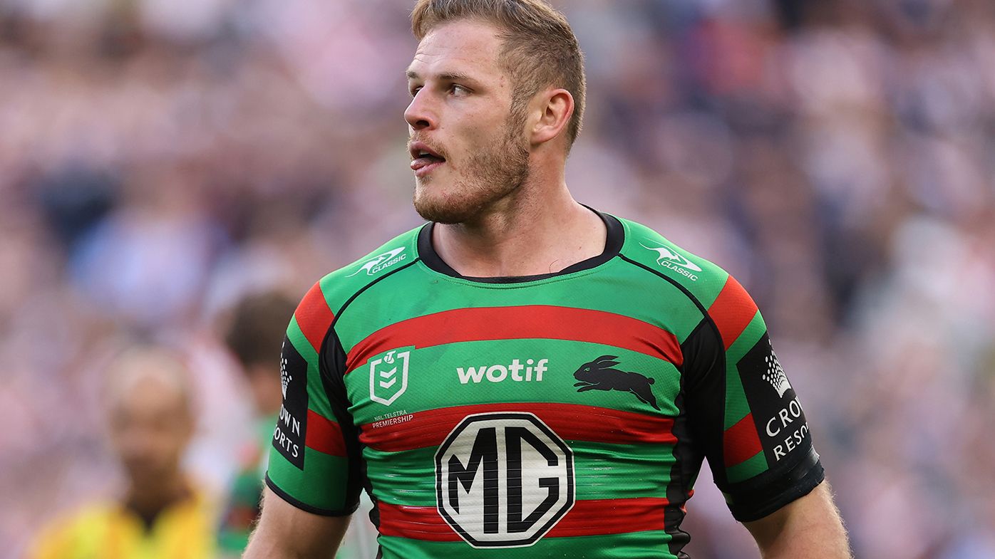 Tom Burgess leaves the field after being sin-binned during Souths&#x27; win over the Roosters.