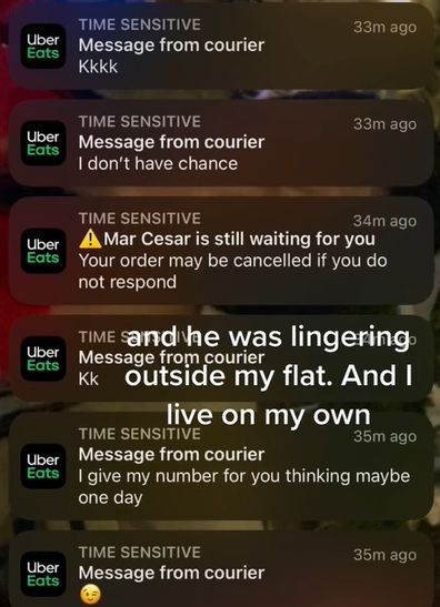 Uber driver messages nurse