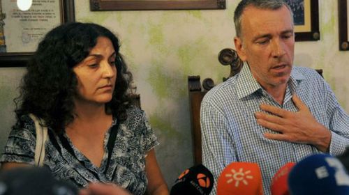 Ashya's parents Brett and Naghemeh King at a press conference last year.