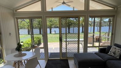 Riverfront waterfront living room villa Domain NSW