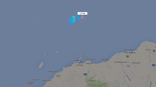 A Dash-8 plane registered to Surveillance Australia has been circling waters off Dampier. (Flightradar24)