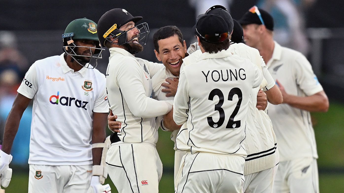 Ross Taylor takes wicket off final ball of Test career to seal New Zealand win over Bangladesh
